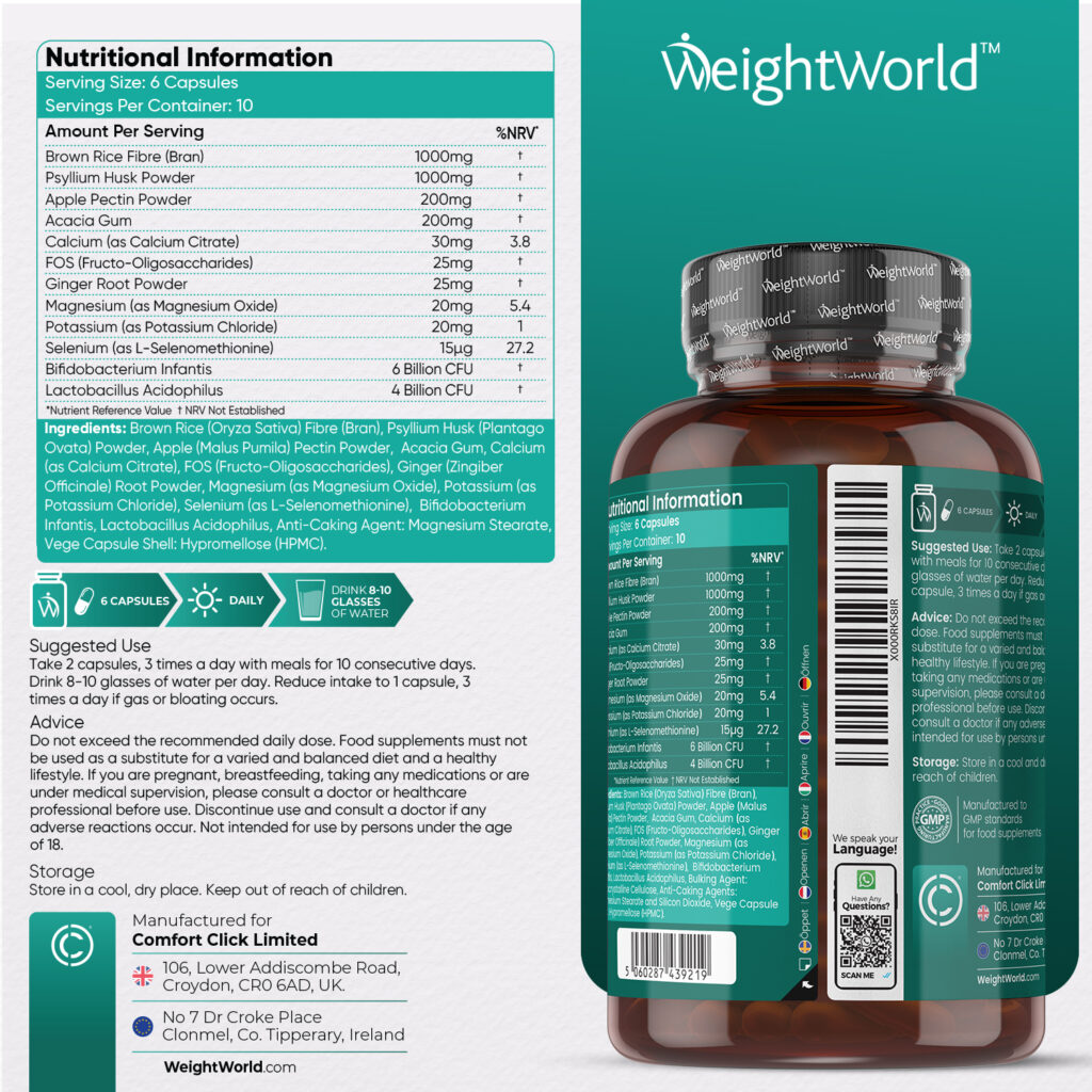 Colon Cleanse Capsules from EarthBiotics - Nutritional Information