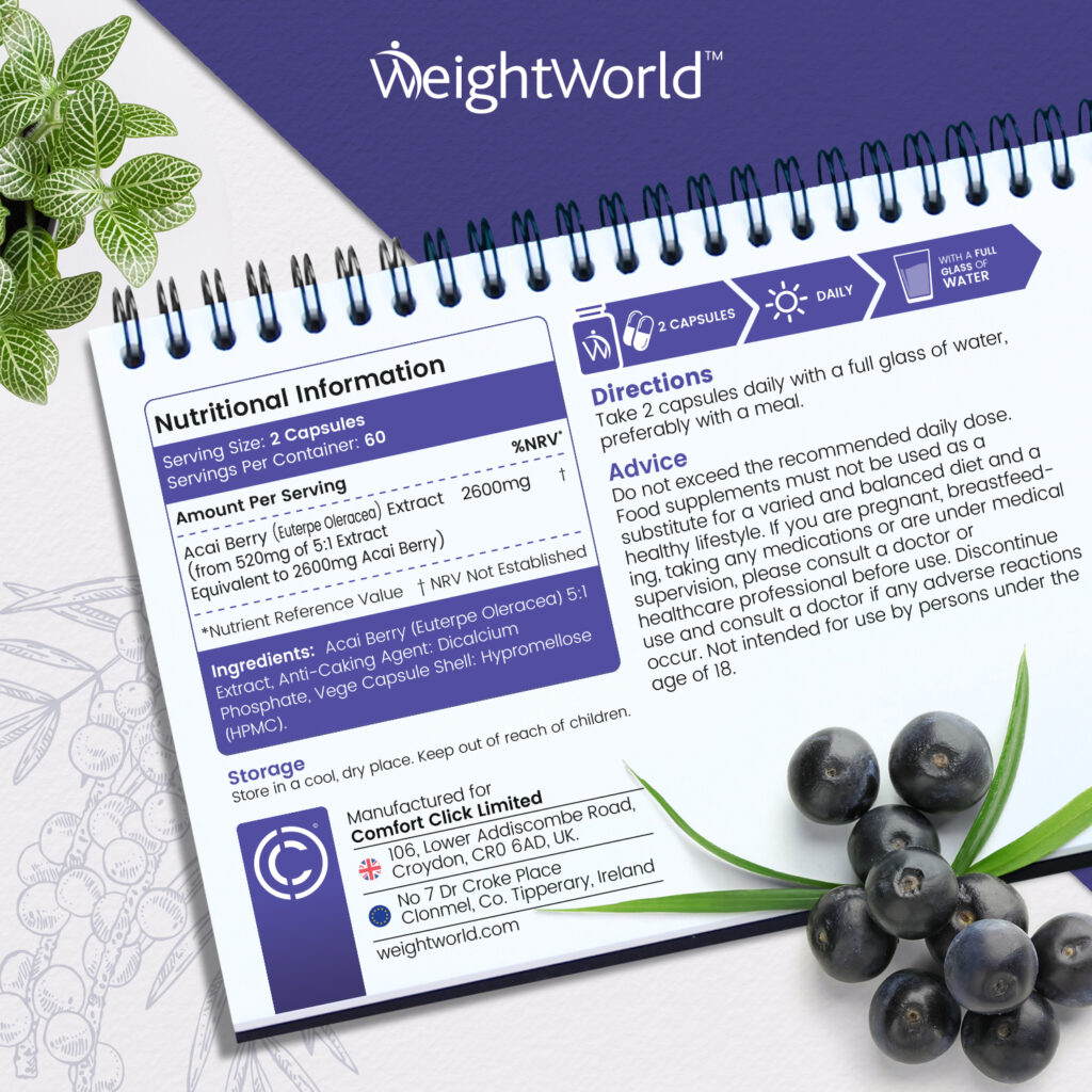 Acai Capsules from EarthBiotics - Nutritional Information
