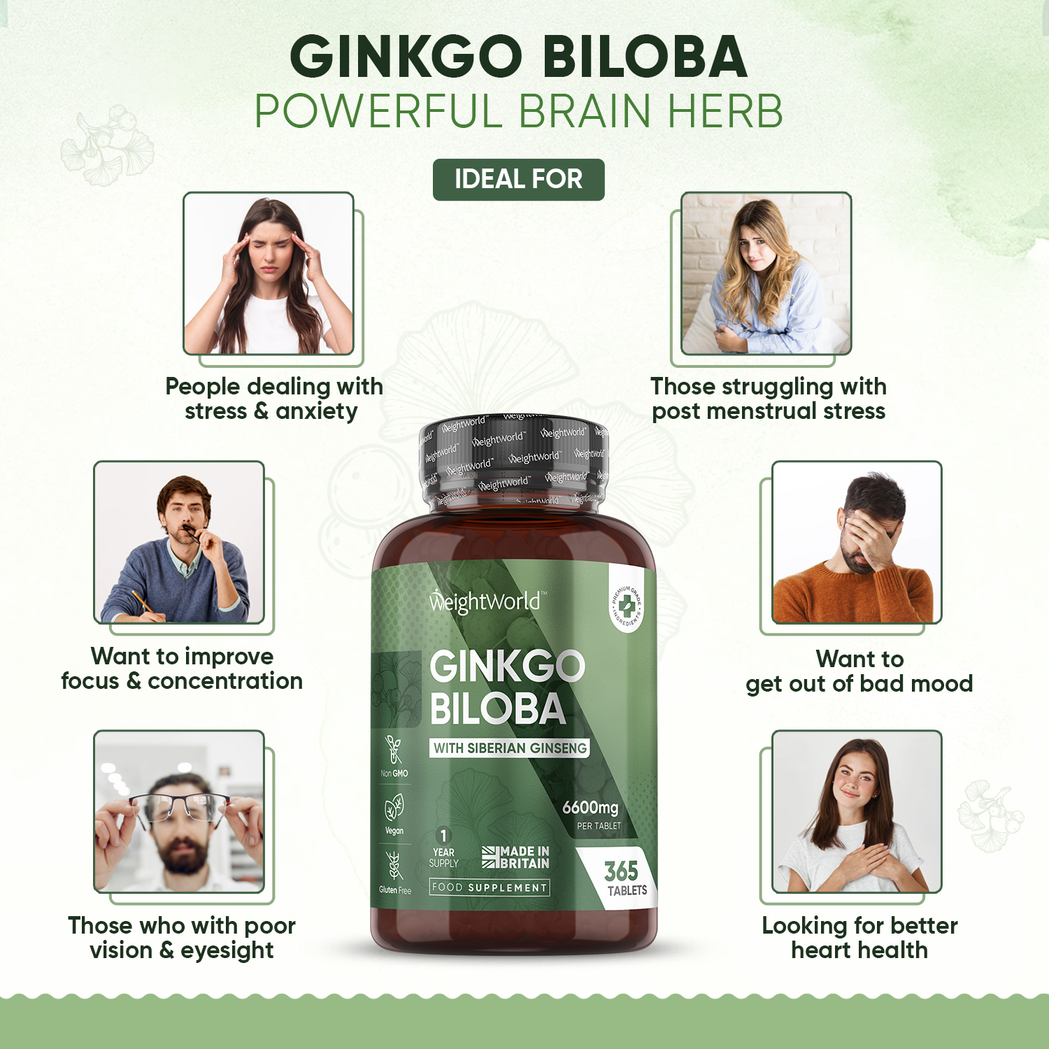 Ginkgo Biloba With Siberian Ginseng from EarthBiotics - Health Benefits