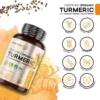 Organic Turmeric with Ginger & Black Pepper 505mg - 365 Capsules. Health-Boosting Supplement - Image 3