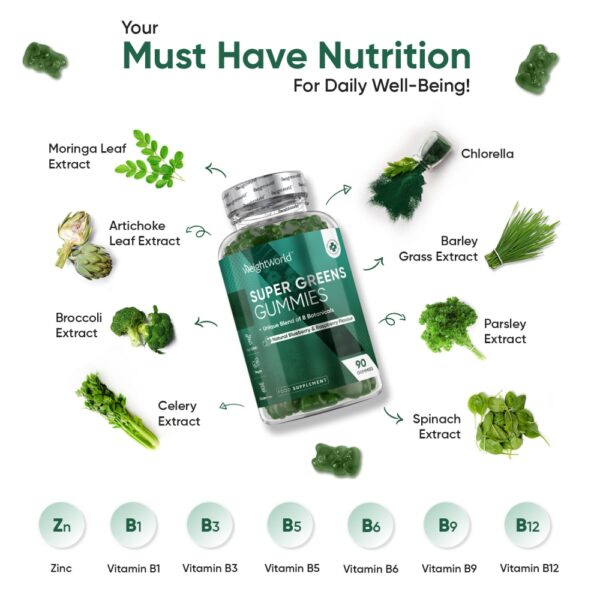 Super Greens Gummies from EarthBiotics - Simplified Nutritional Information