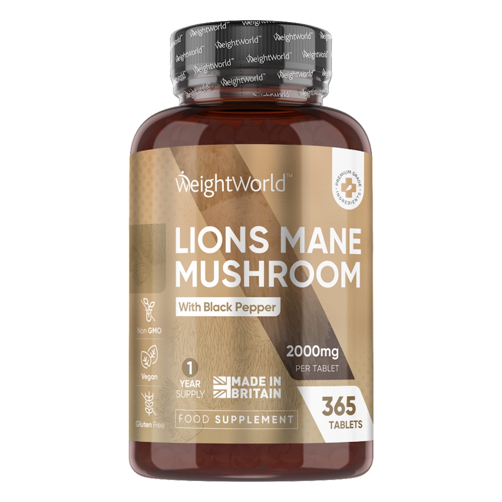 Lions Mane Mushroom 2000mg Tablets - Supplement for Overall Well-Being